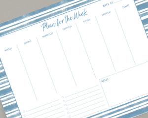 Watercolor Stripe To Do List Notepad 8.5x11"