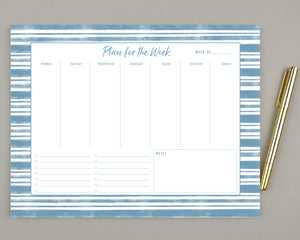 Watercolor Stripe To Do List Notepad 8.5x11"