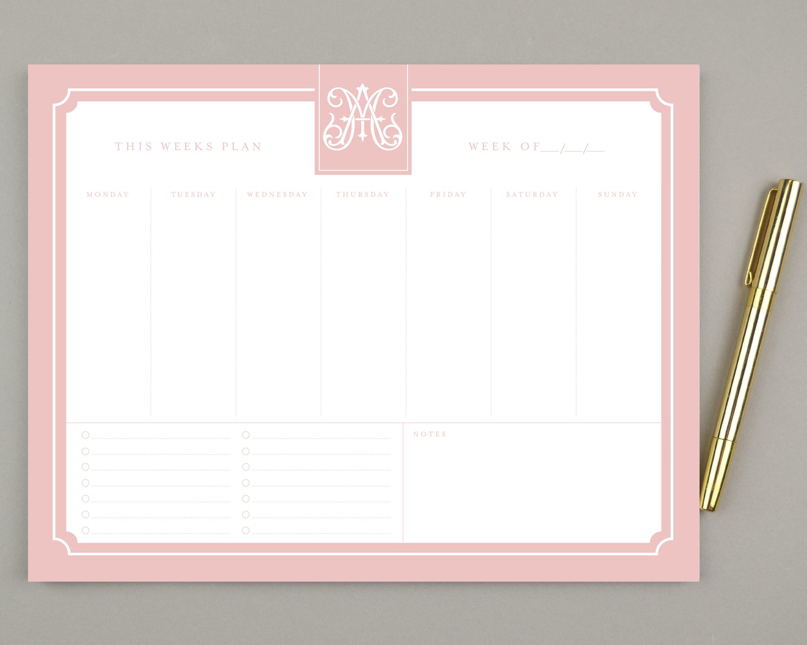 Personalized Weekly Planning Notepad Bundle