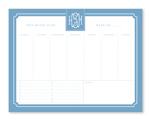 Monogrammed Weekly To Do List Notepad 8.5x11"