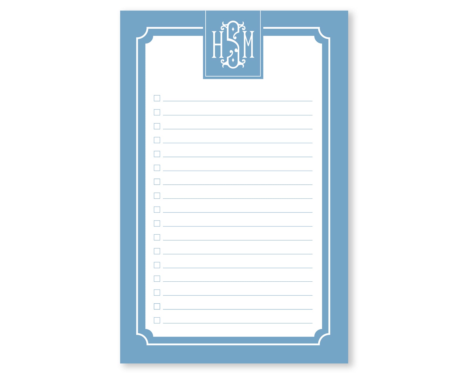 Monogrammed To Do List Notepad - 8.5x5.5"