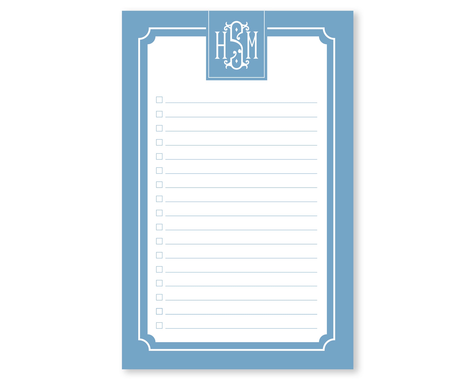 Monogrammed To Do List Notepad - 8.5x5.5"