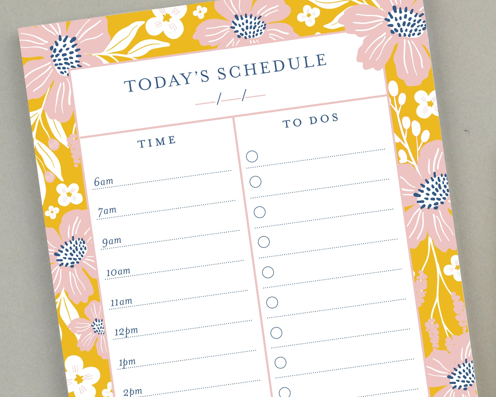 Boho Floral Daily To Do List Notepad - 8.5x5"