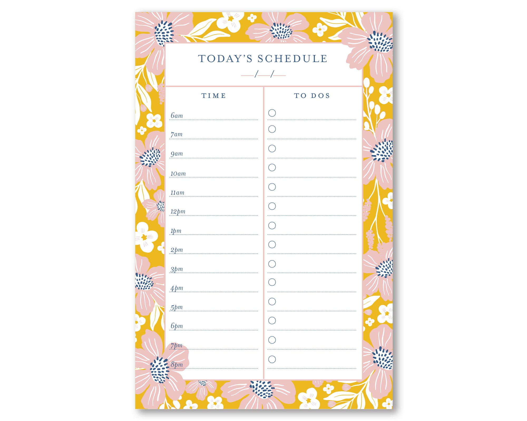Boho Floral Daily To Do List Notepad - 8.5x5"