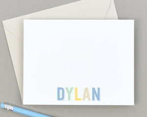 Boys Personalized Rainbow Name Stationery for Kids