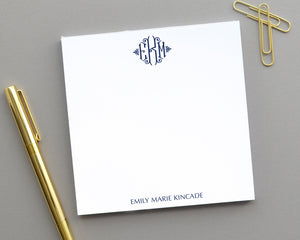Elegant Monogrammed Notepad, Customized Notepad Personalized Gifts