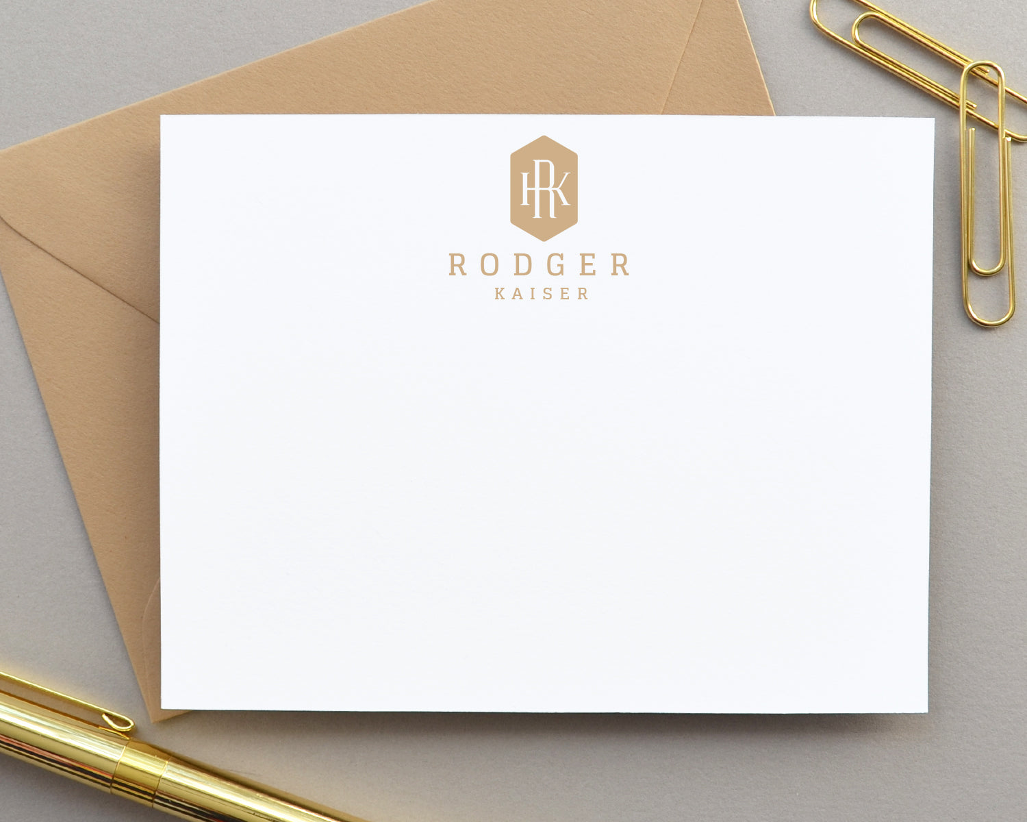 Classic Monogram Crest Stationery for Men
