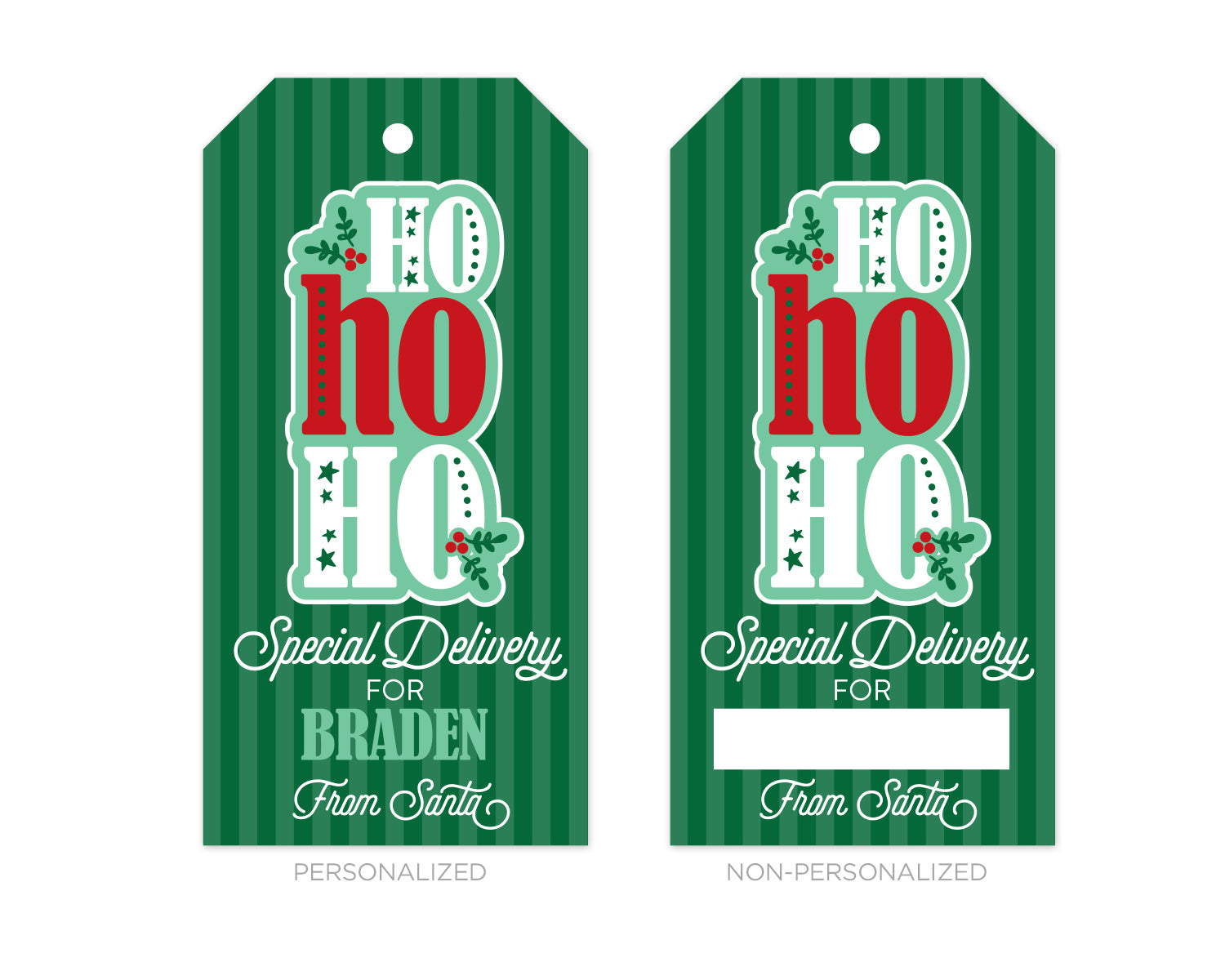 Personalized from Santa HoHoHo Gift Tags