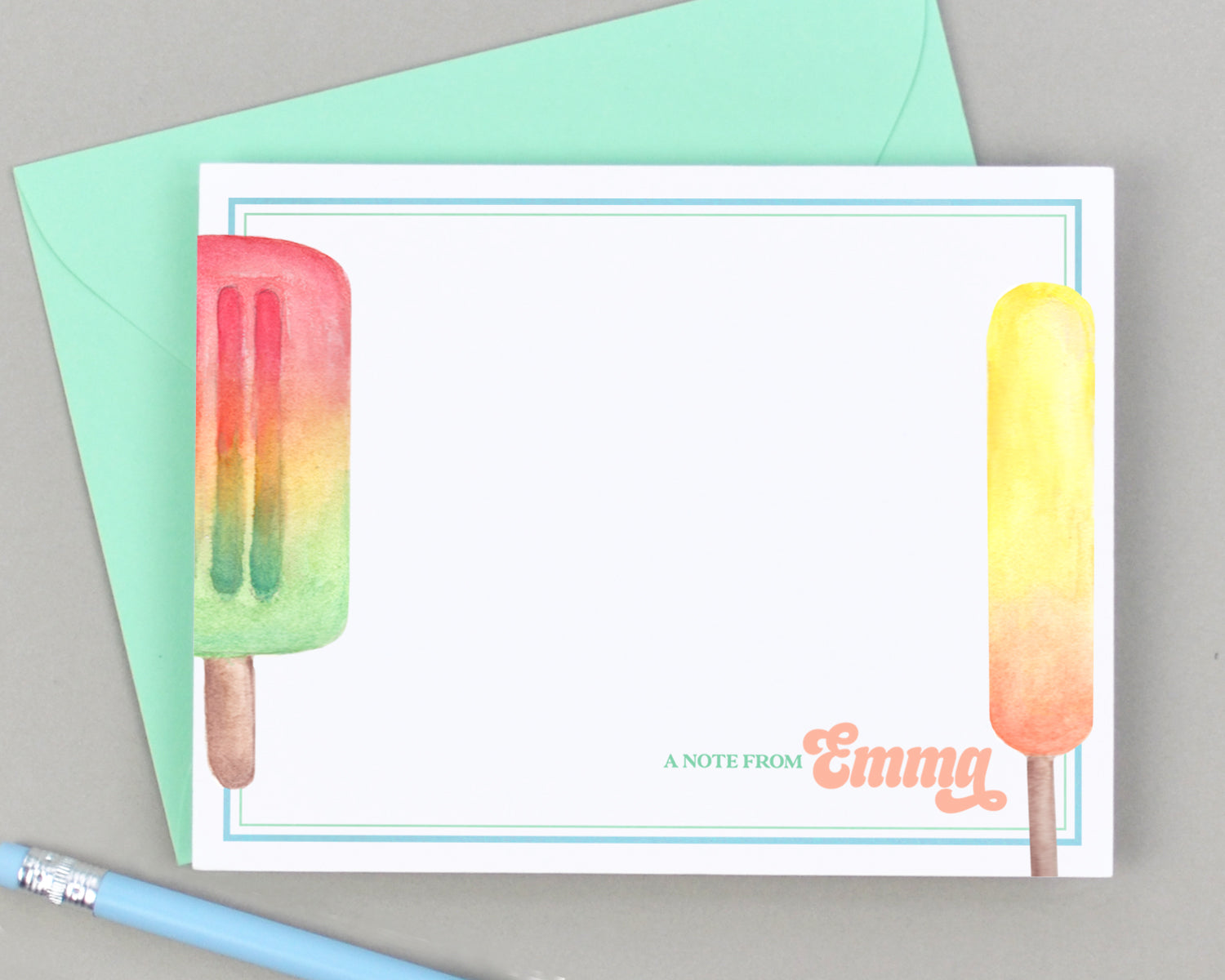 Personalized Popsicle Notecards for Kids