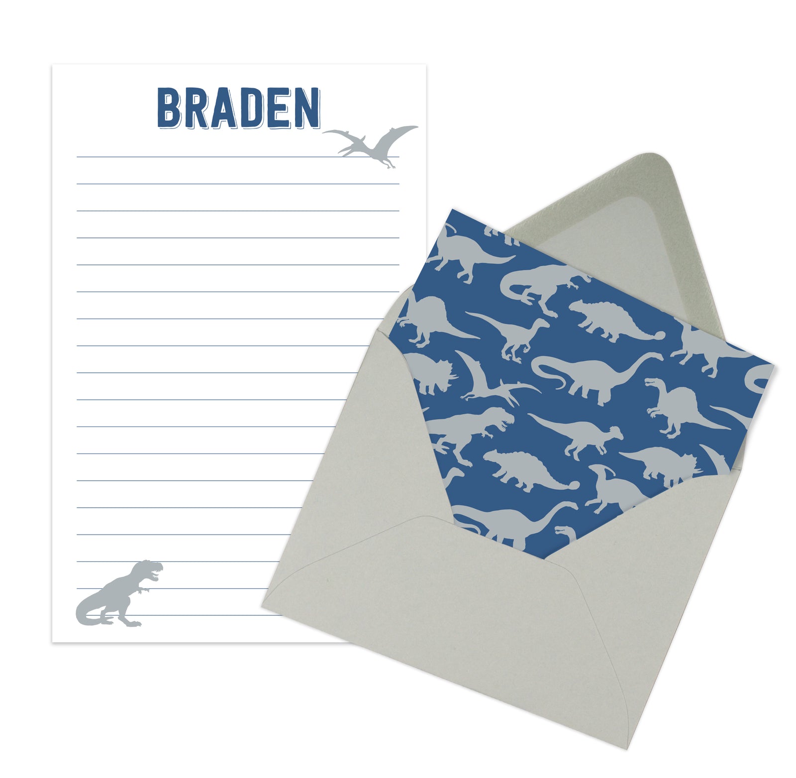 Personalized Dinosaur Writing Set for Boys