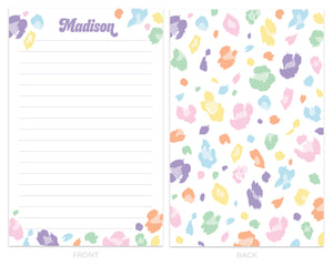 Personalized Rainbow Leopard Print Writing Set for Kids