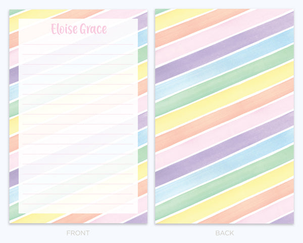 Personalized Rainbow Stripe Writing Set for Kids - Augusta Joy