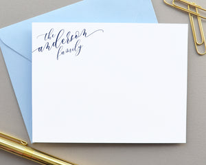 Modern Calligraphy Family Note Cards with Envelopes