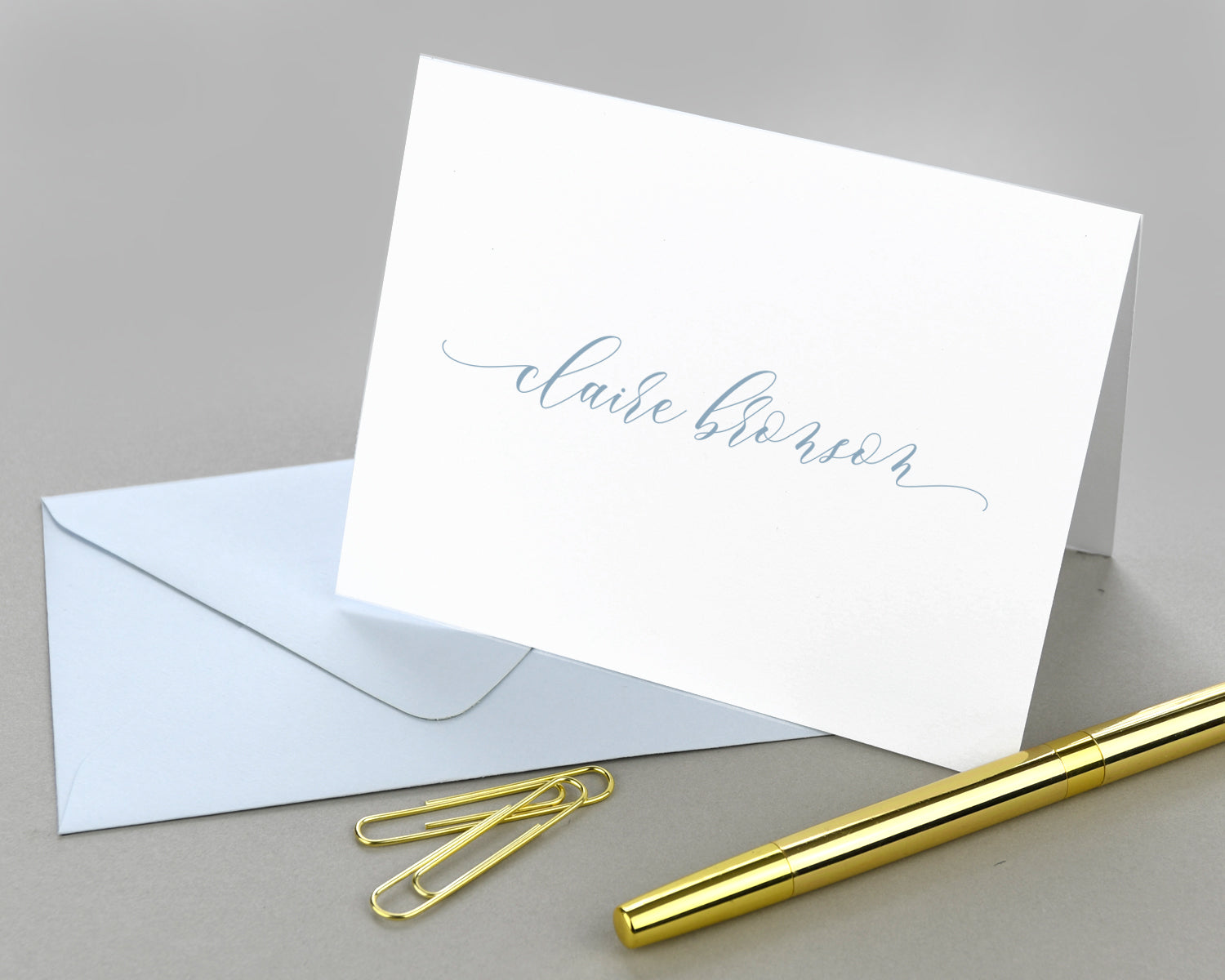 Modern Script Folded Note Cards - Augusta Joy