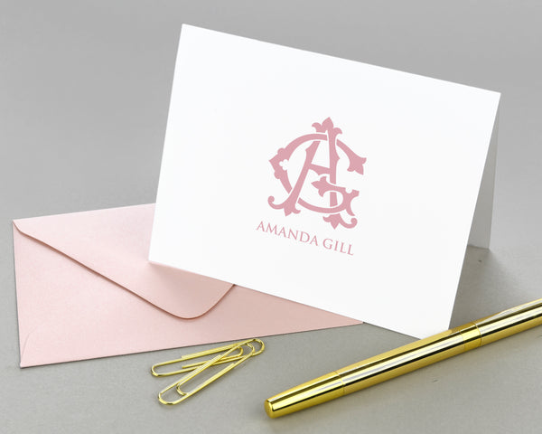 Amala Ikat Personalized Monogram Folded Note Cards