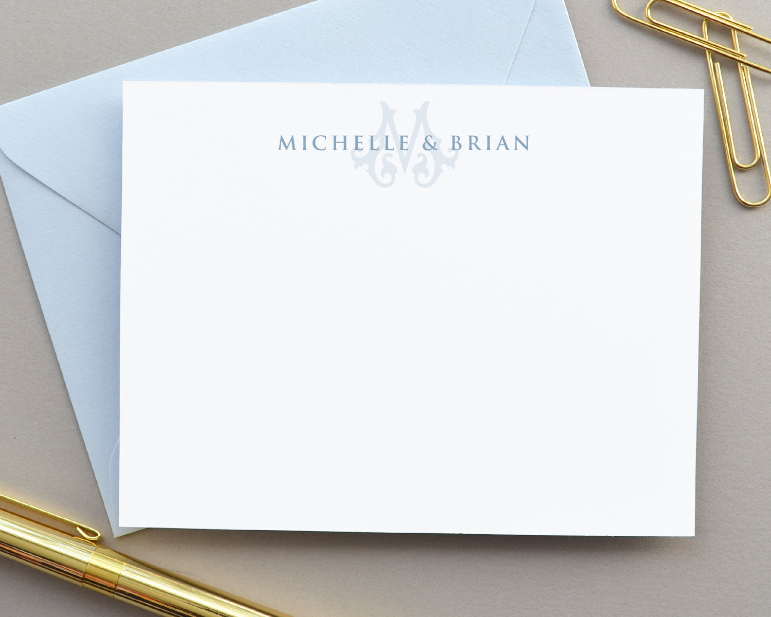 Monogrammed Couples Stationery & Initial Note Cards