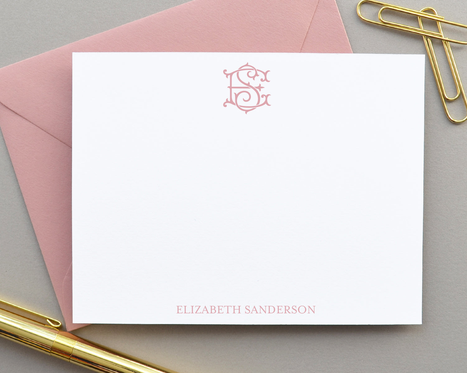Elegant Monogrammed Note Card Set