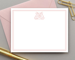 Elegant, Bordered Monogrammed Note Cards