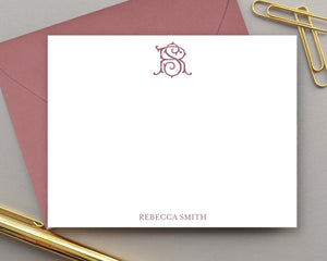 Elegant Monogrammed Note Card Set