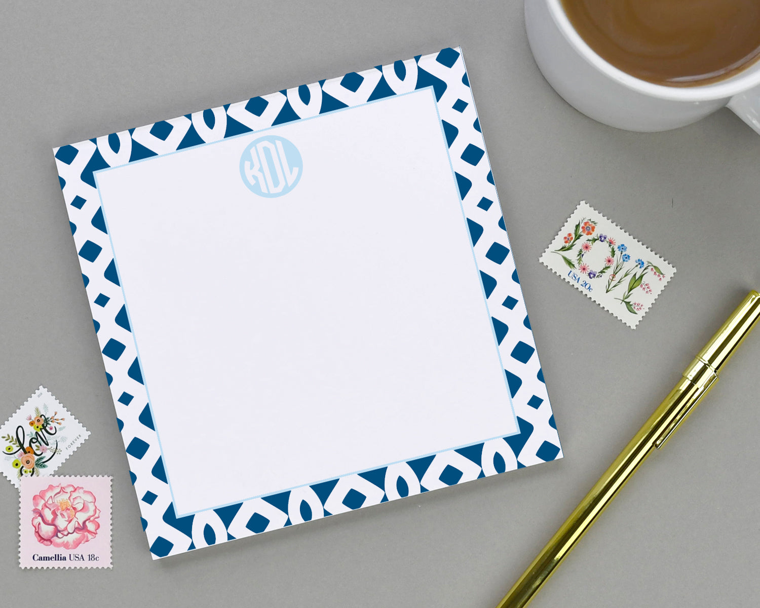 Trellis Patterned Personalized Notepad