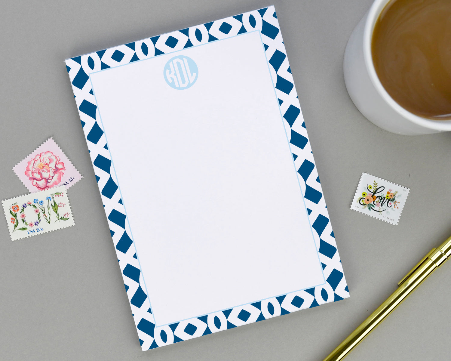 Trellis Patterned Personalized Notepad
