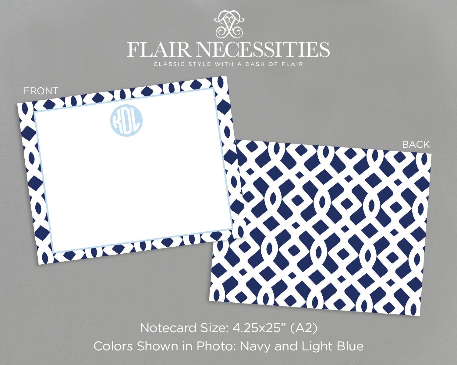 Geometric Trellis Patterned Note Card Set