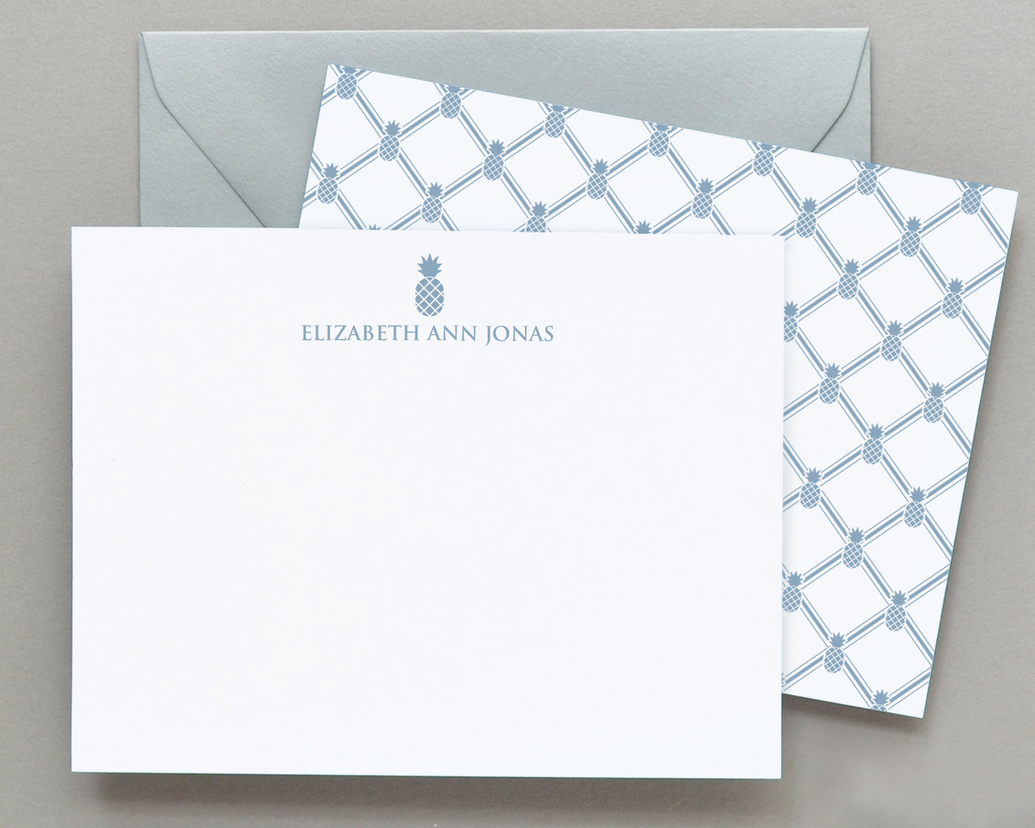 Personalized Pineapple Patterned Note Cards