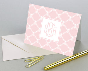 Pineapple Monogrammed Folded Note Cards