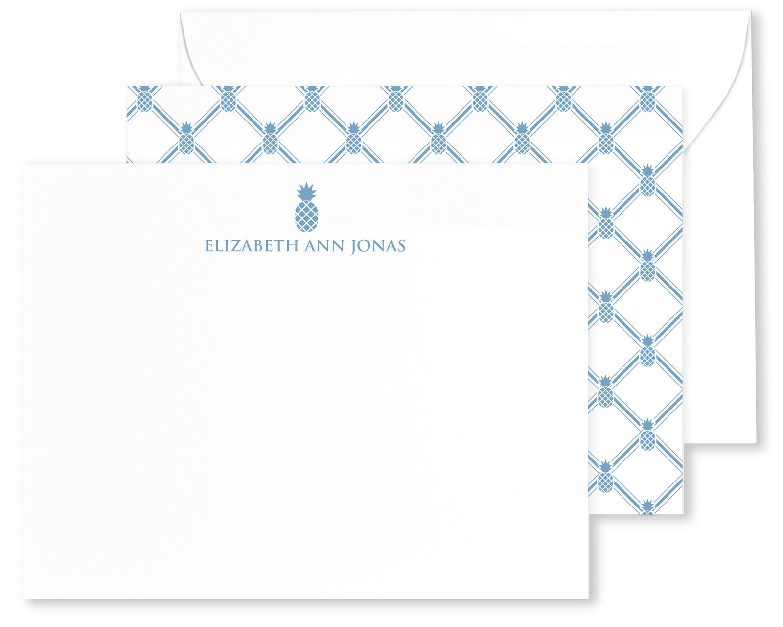 Personalized Pineapple Patterned Note Cards