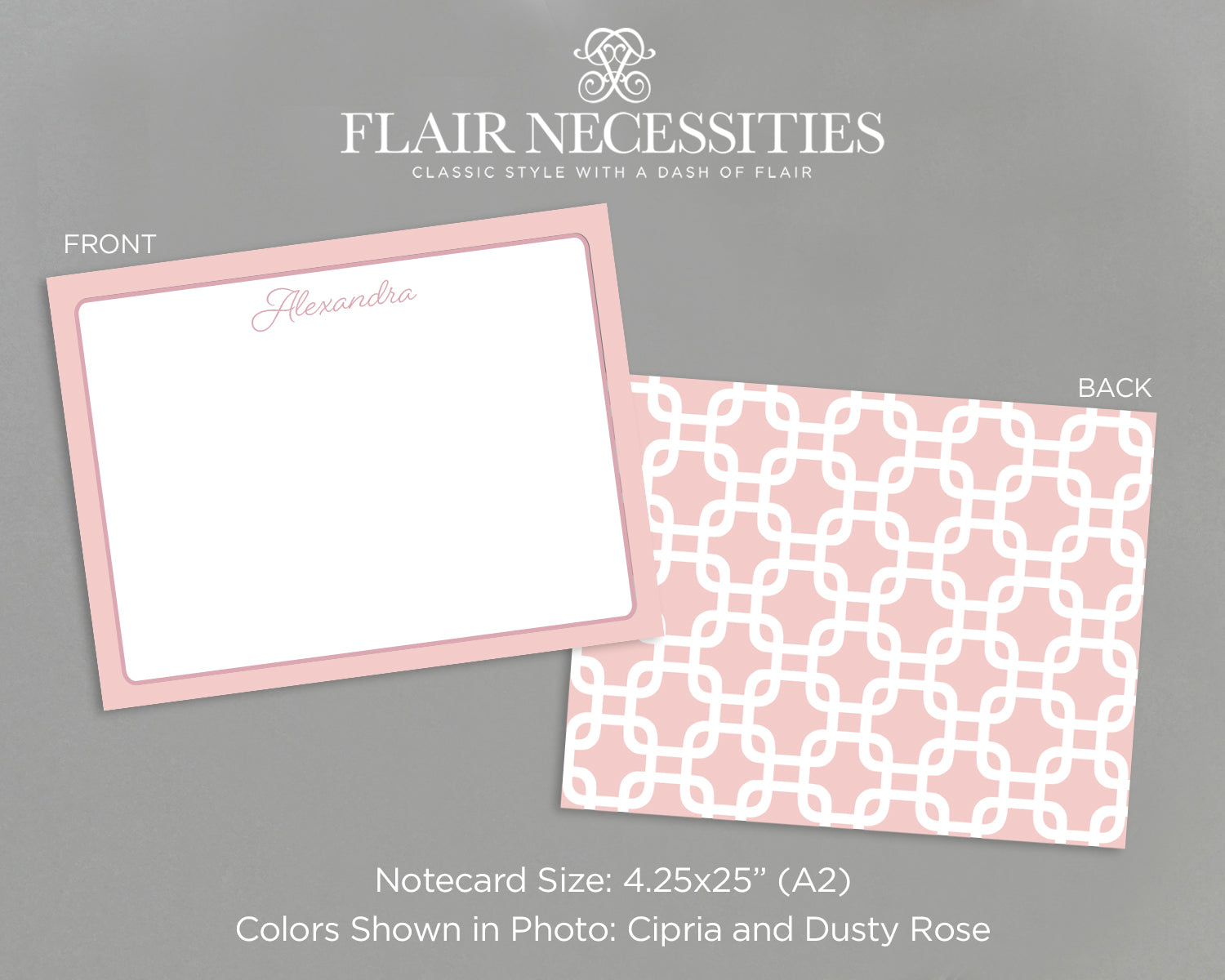 Square Trellis Patterned Note Card Set