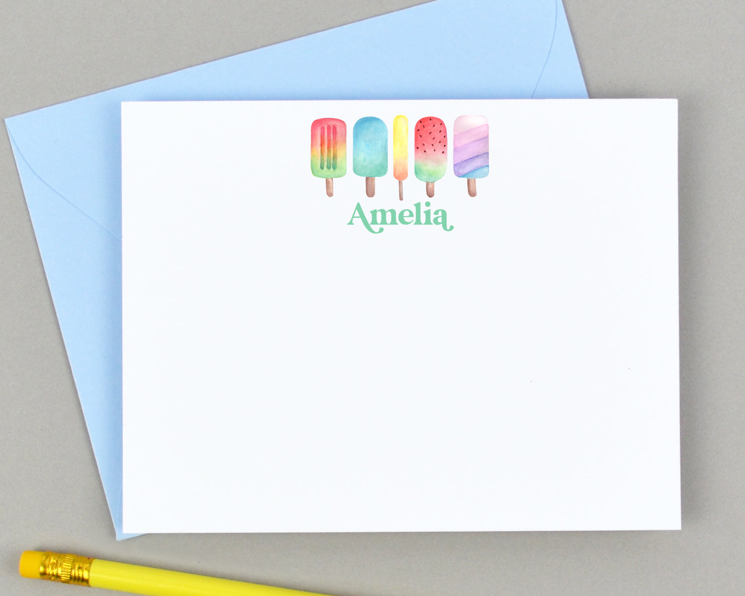 Personalized Popsicle Stationery for Kids