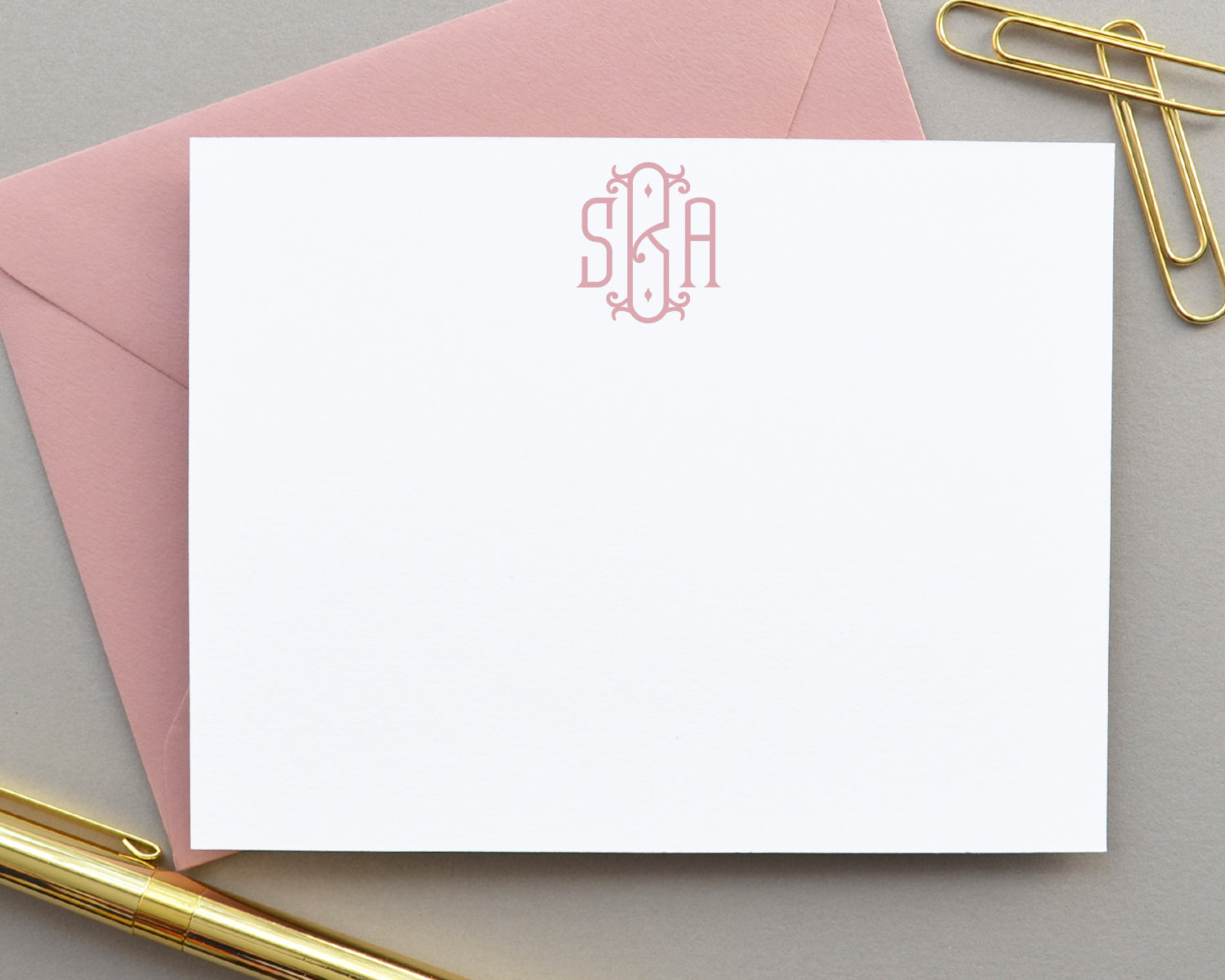 Monogram Note Cards – Embossed Letter Stationery With Gold Foil, Boxed Set Of 14 Cards & 15 Envelopes (Letter V)