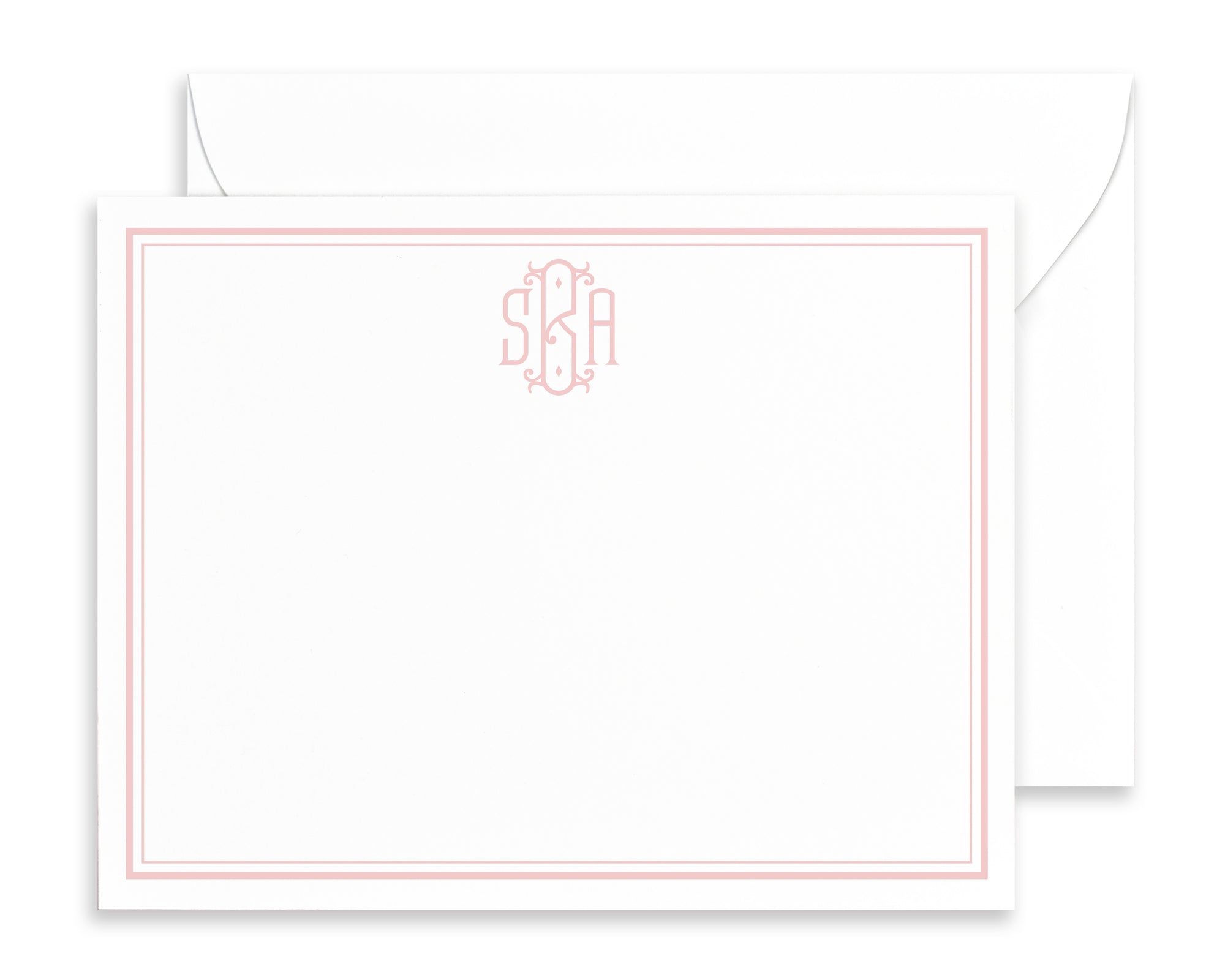 Monogrammed Bordered Note Cards with Envelopes
