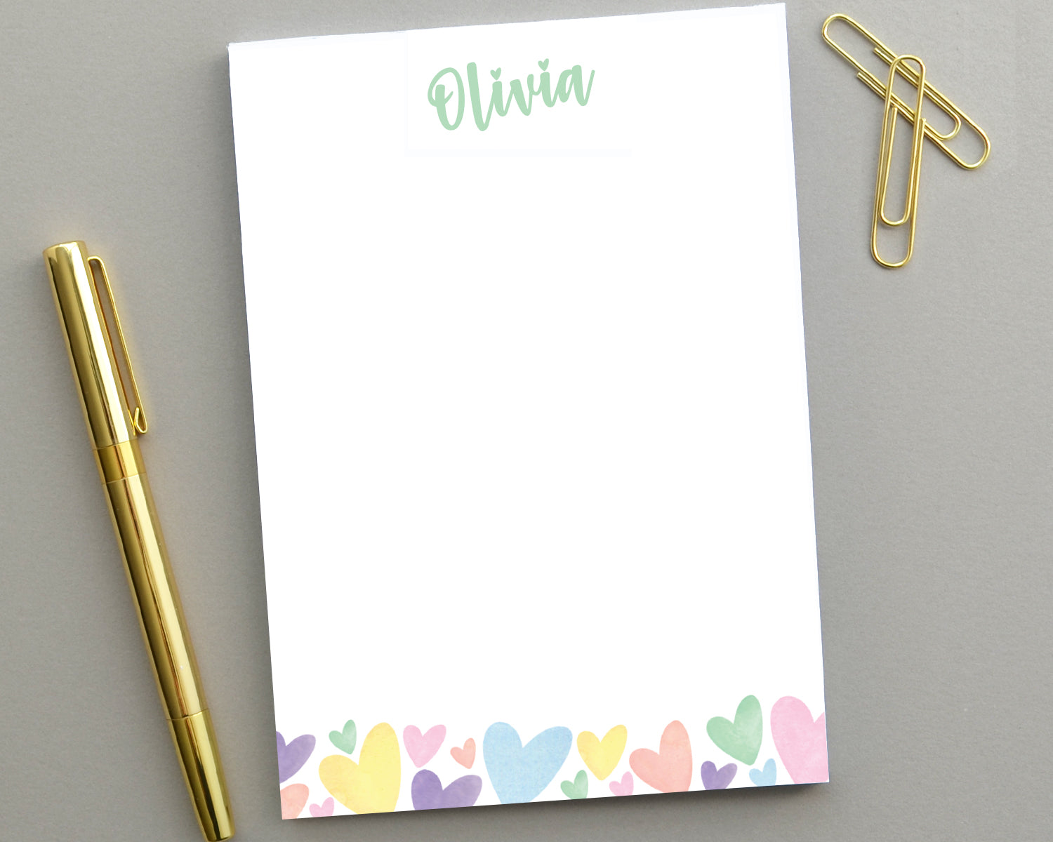 Personalized Kids Heart Notepad
