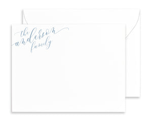 Modern Calligraphy Family Note Cards with Envelopes