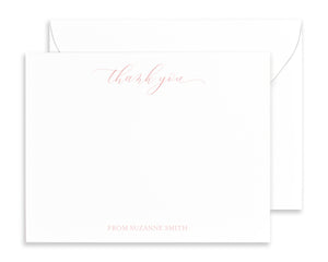 Personalized Folded Note Cards with Envelopes, Blank Note Card Set, Thank  You Note Cards, Wedding Thank You Notes