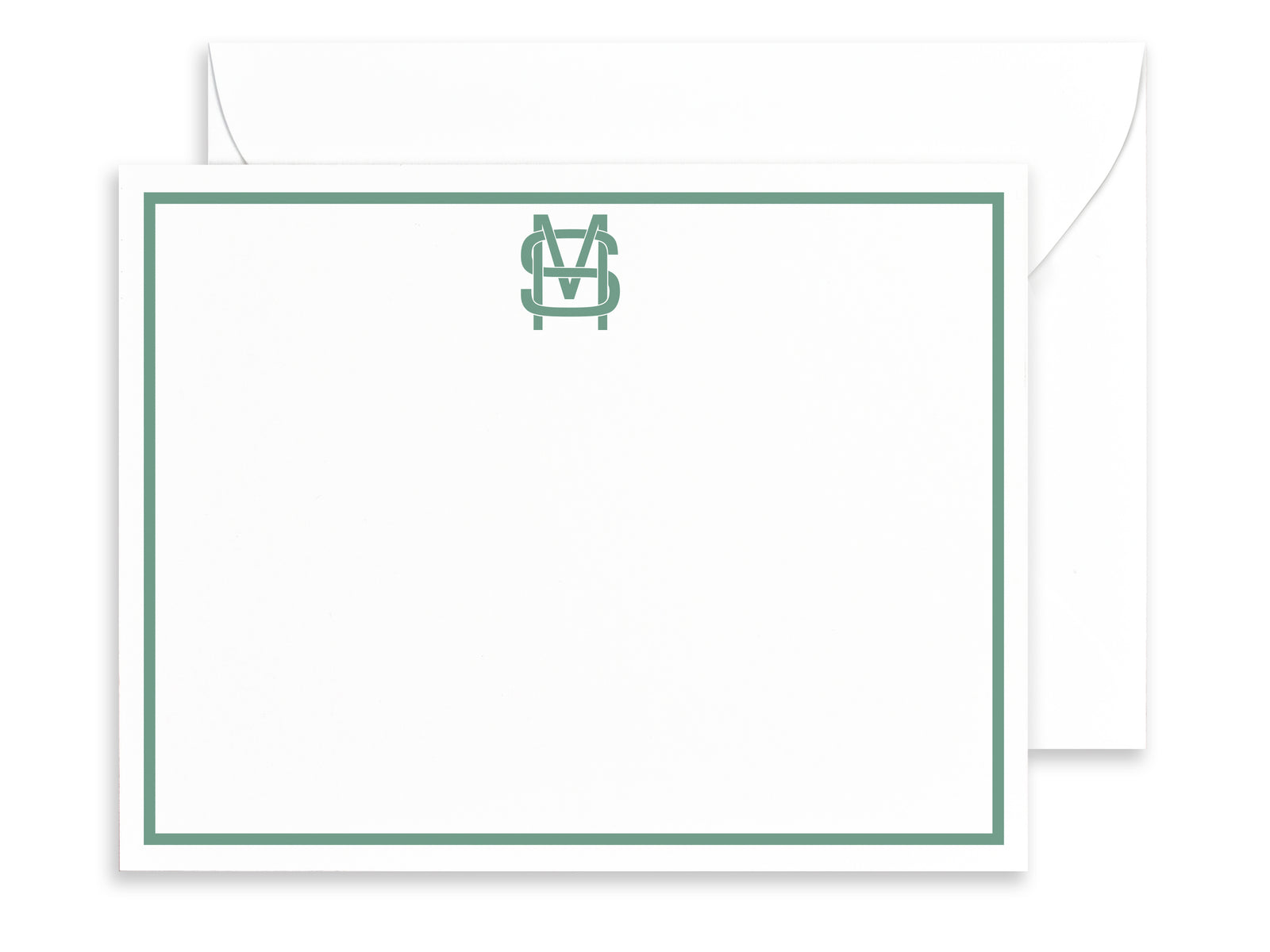 Classic Block Monogrammed Note Cards for Men