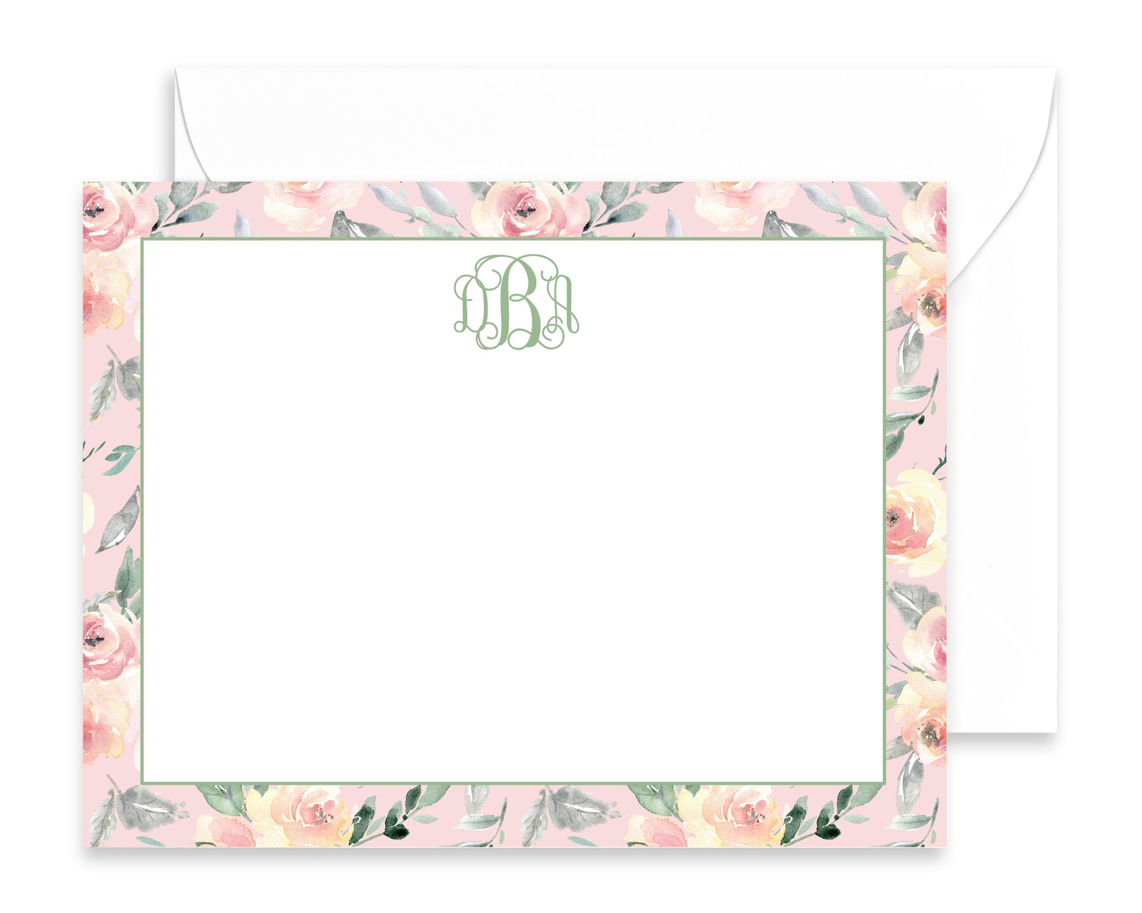 Personalized Blush Floral Note Cards