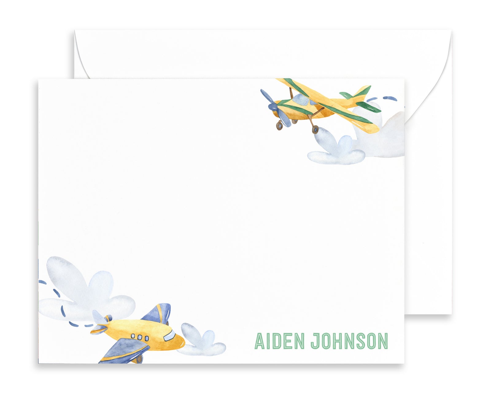 Personalized Airplane Note Cards for Kids