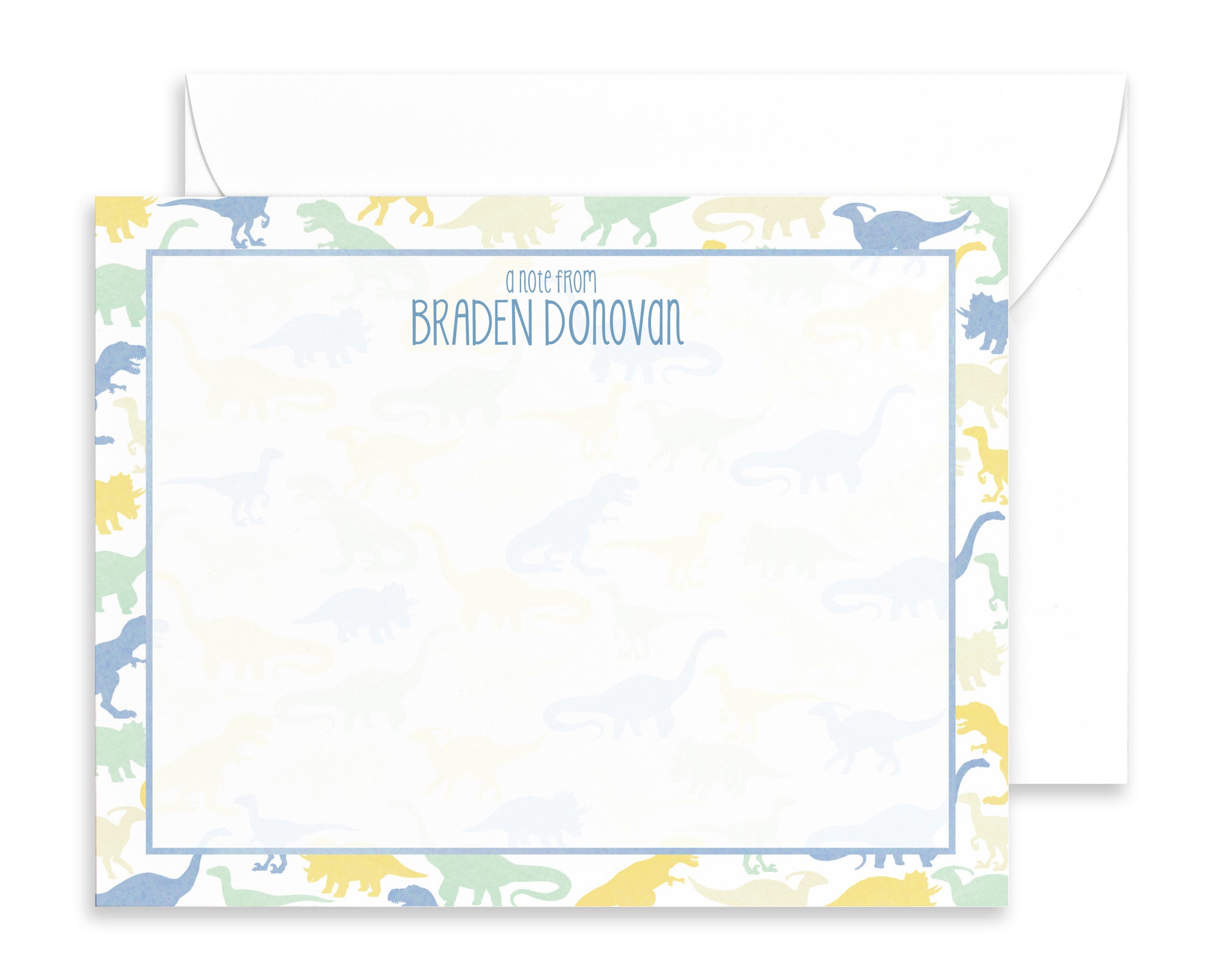 Personalized Dinosaur Note Cards for Kids