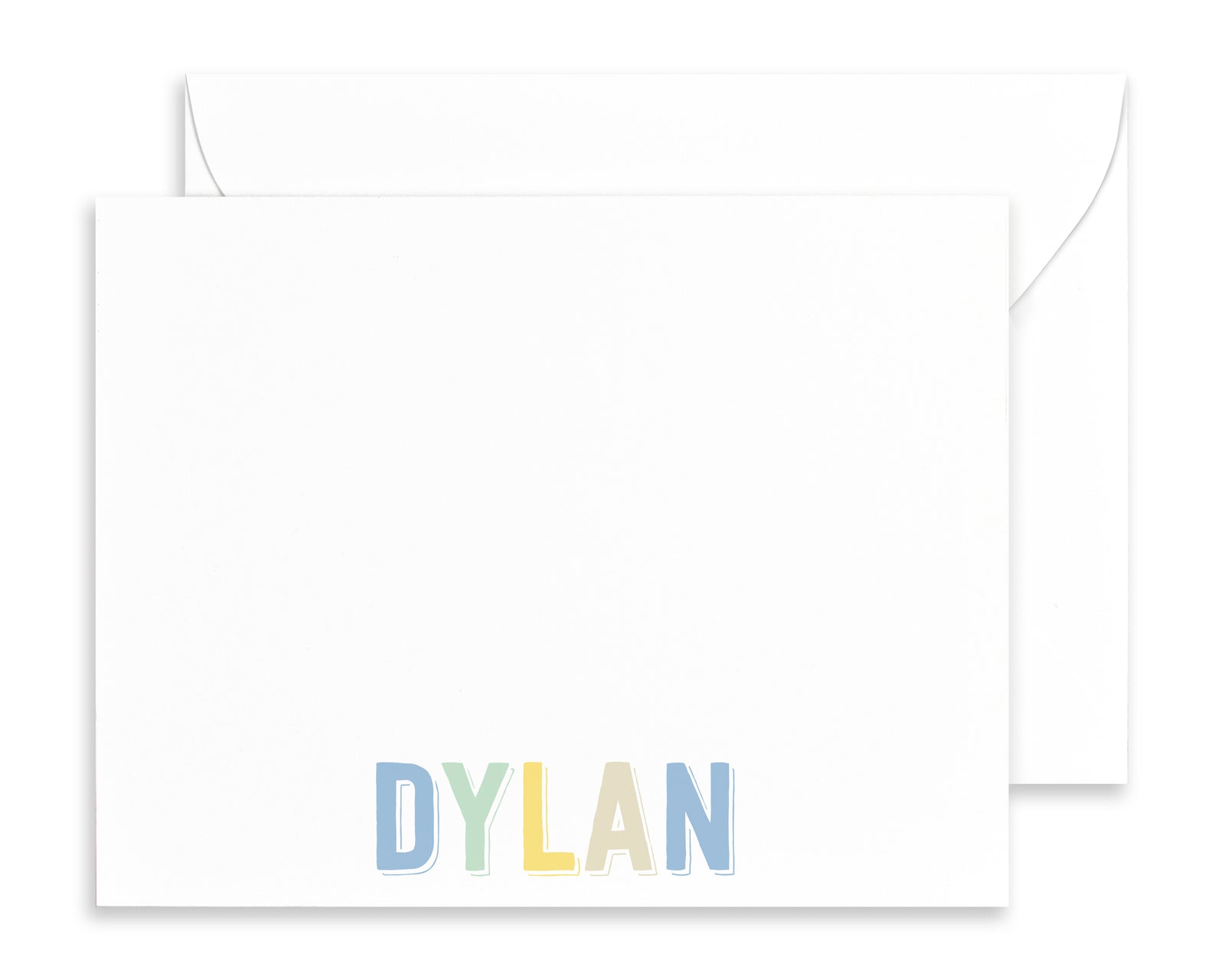 Boys Personalized Rainbow Name Stationery for Kids
