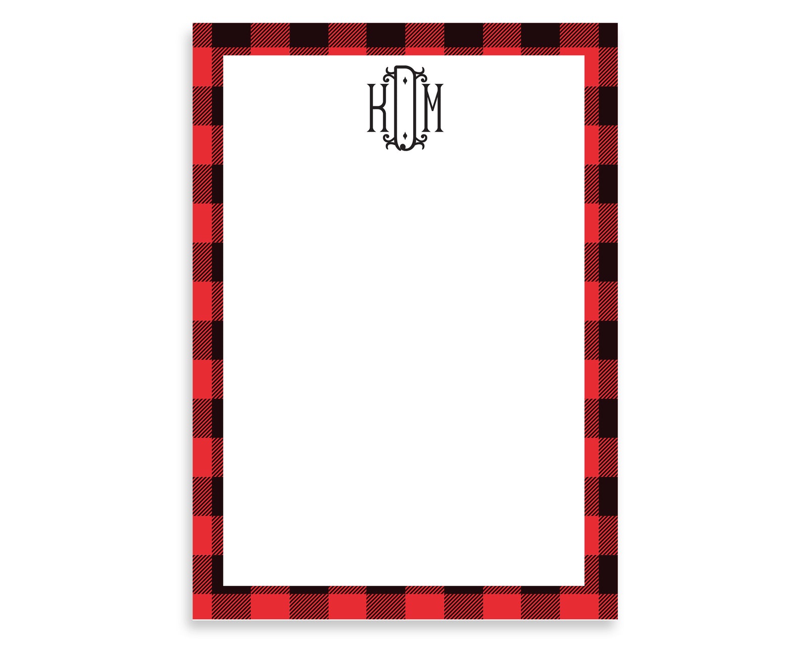 Personalized Buffalo Plaid Monogrammed Notepad