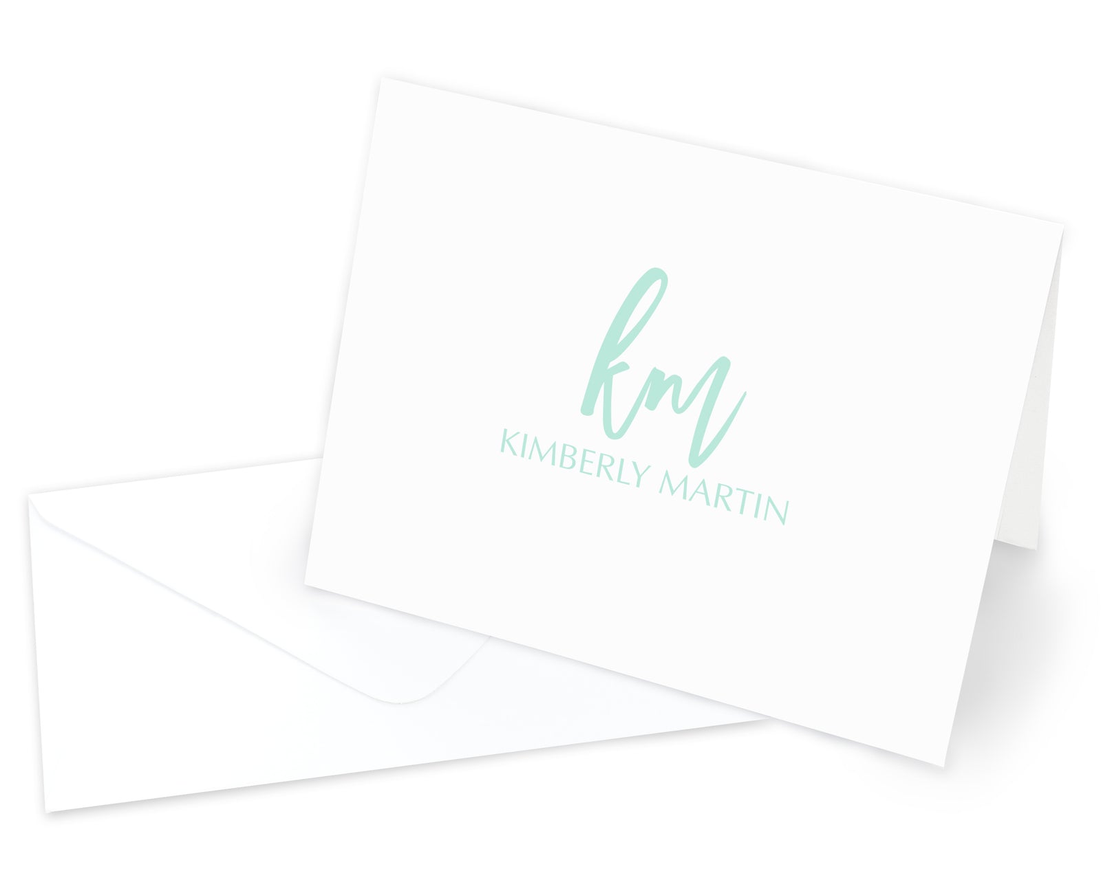 Modern Script Monogram Folded Note Cards