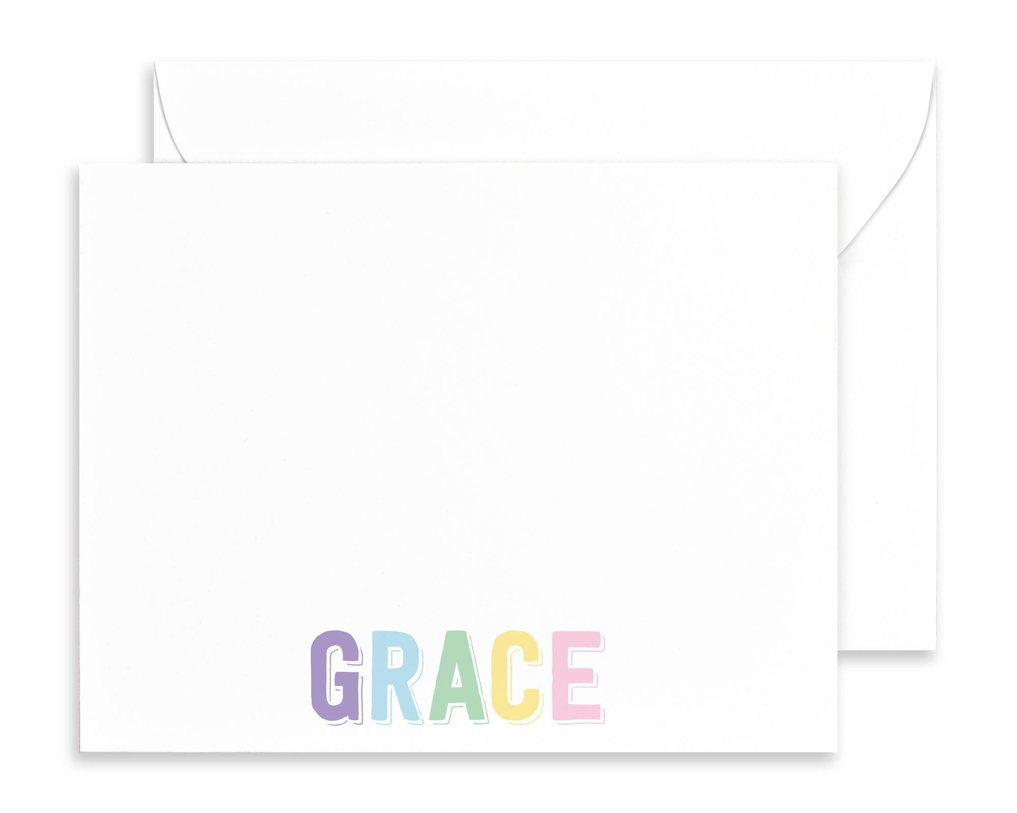 Girls Personalized Rainbow Name Stationery for Kids