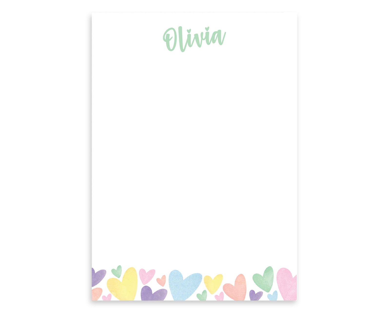 Personalized Kids Heart Notepad