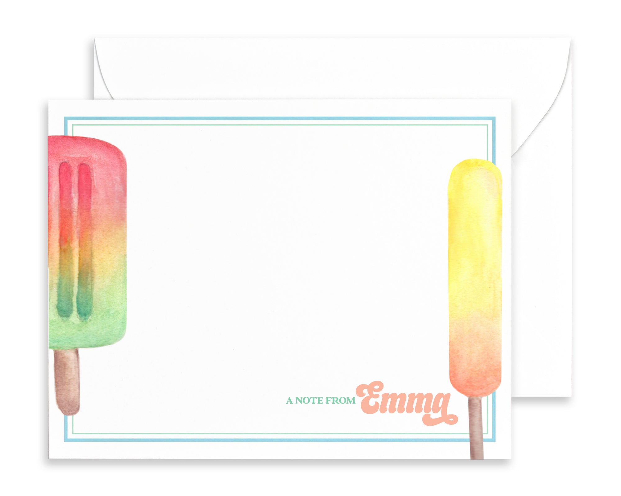 Personalized Popsicle Notecards for Kids
