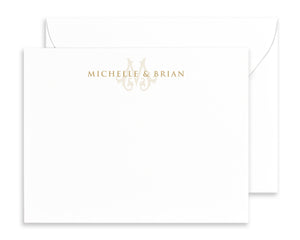 Monogrammed Couples Stationery & Initial Note Cards