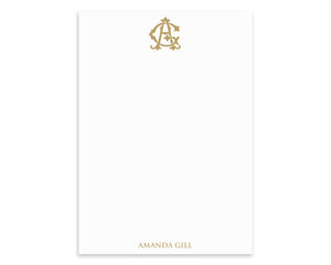 Traditional Monogrammed Notepad, Personalized Notepad Gift
