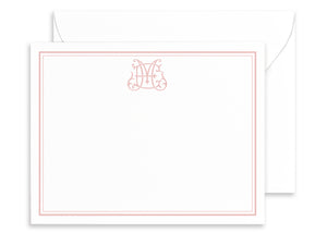 Elegant, Bordered Monogrammed Note Cards