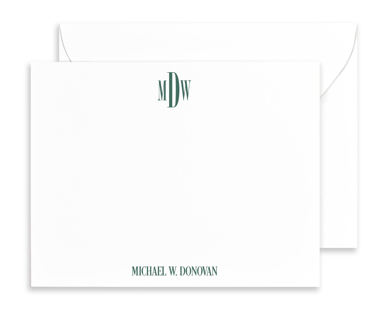 Classic Monogrammed Note Cards for Men